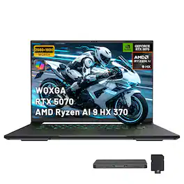 GIGABYTE - Upgraded - AERO X16 16" Gaming Laptop,Ryzen AI 9 HX 370,64GB RAM,2TB SSD+1TB Docking,RTX 5070,Backlit,Win 11 - White