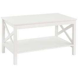 ClosetMaid - X Frame Living Room Accent Coffee Table with Shelf Storage - White