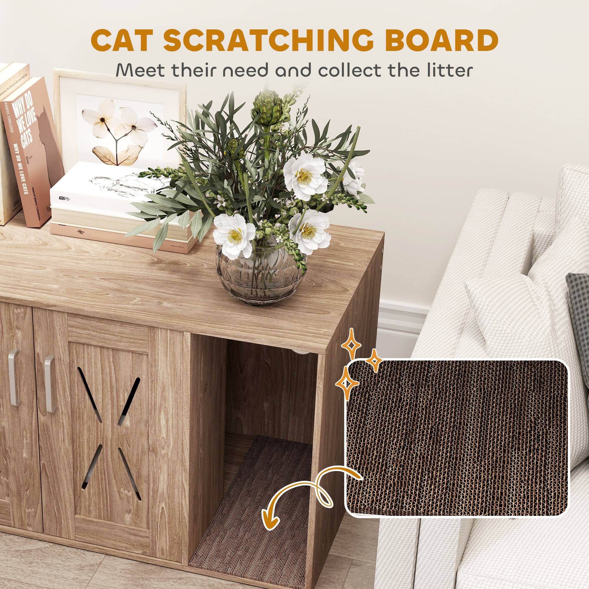 CAT SCRATCHING BOARD  
Meet their need and collect the litter
