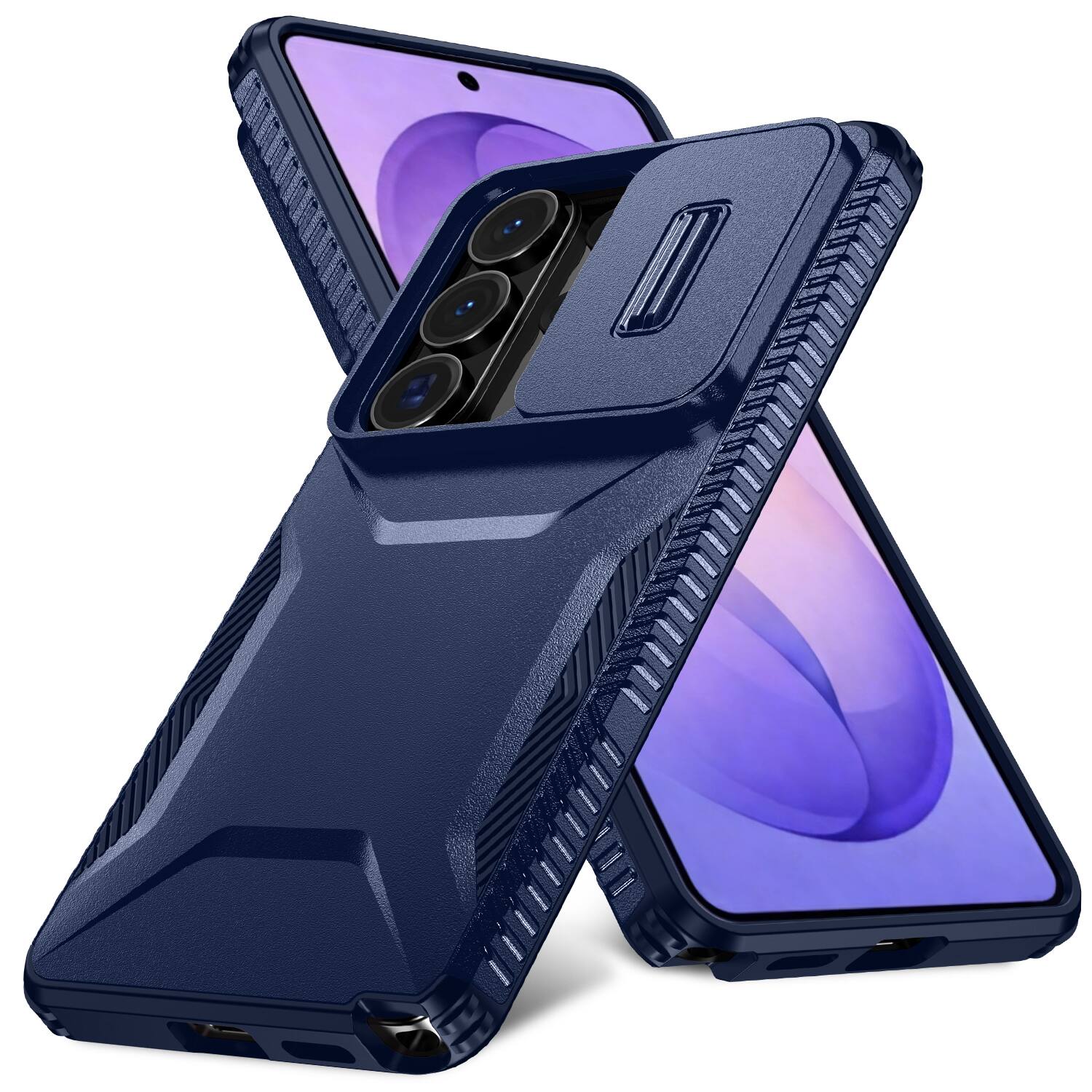 Angle. UUCOVER - For Samsung Galaxy S26 Ultra Dual Layer Case with Sliding Lens Cover, Anti-slip Bumper Drop Protection Slim Phone Shell - Blue.