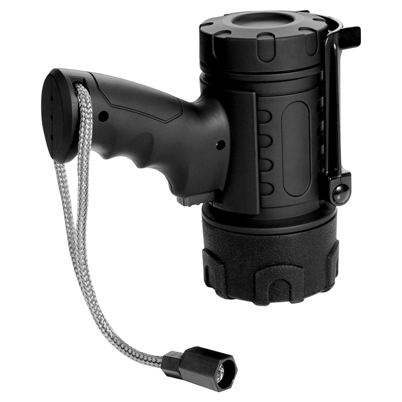 Alt View 5. VEVOR - Rechargeable Spotlight Flashlight, 200,000 Lumens, IP67 Waterproof Handheld LED Spot Light, with 4 Modes USB Port - Black.