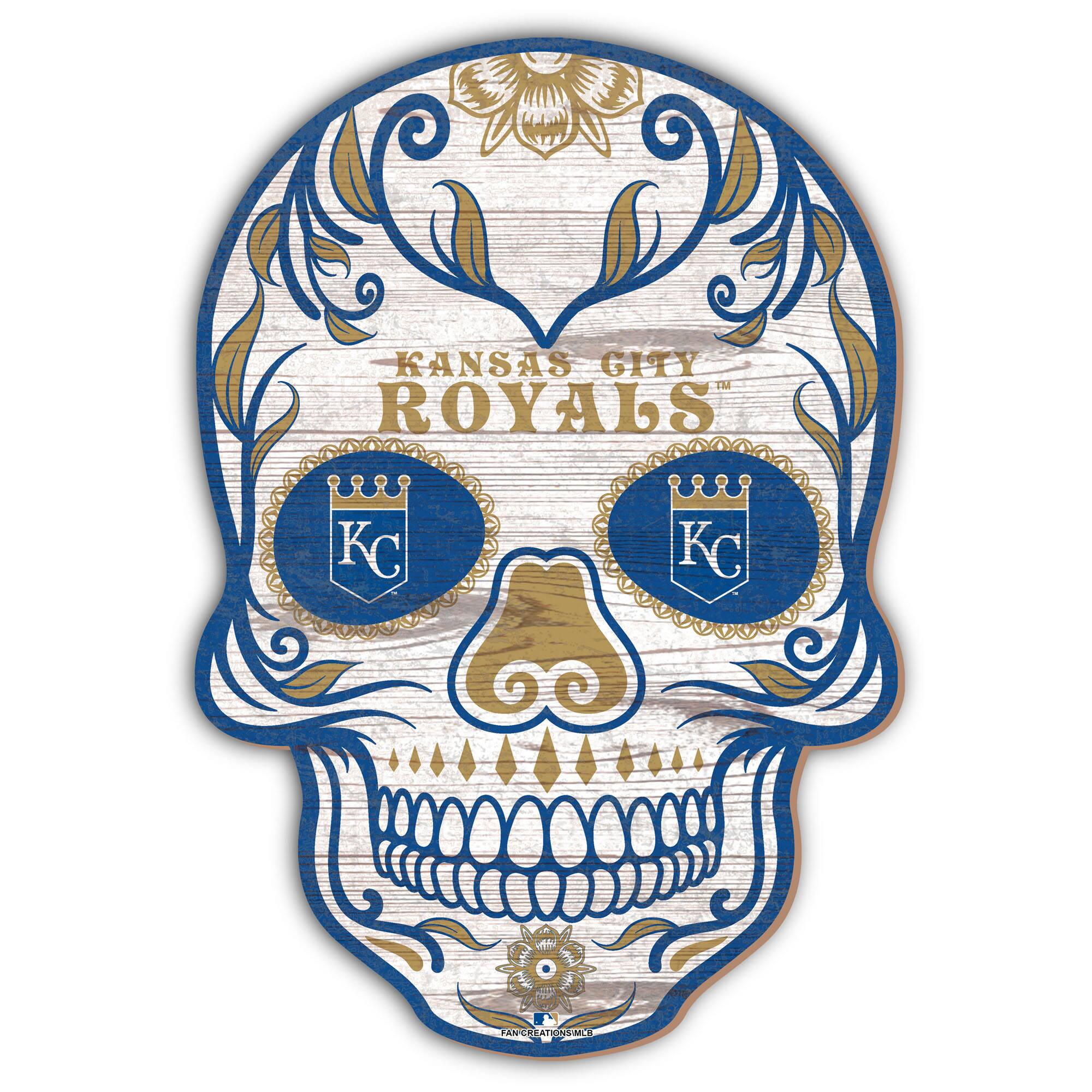 Kansas City Royals 12'' Sugar Skull Sign