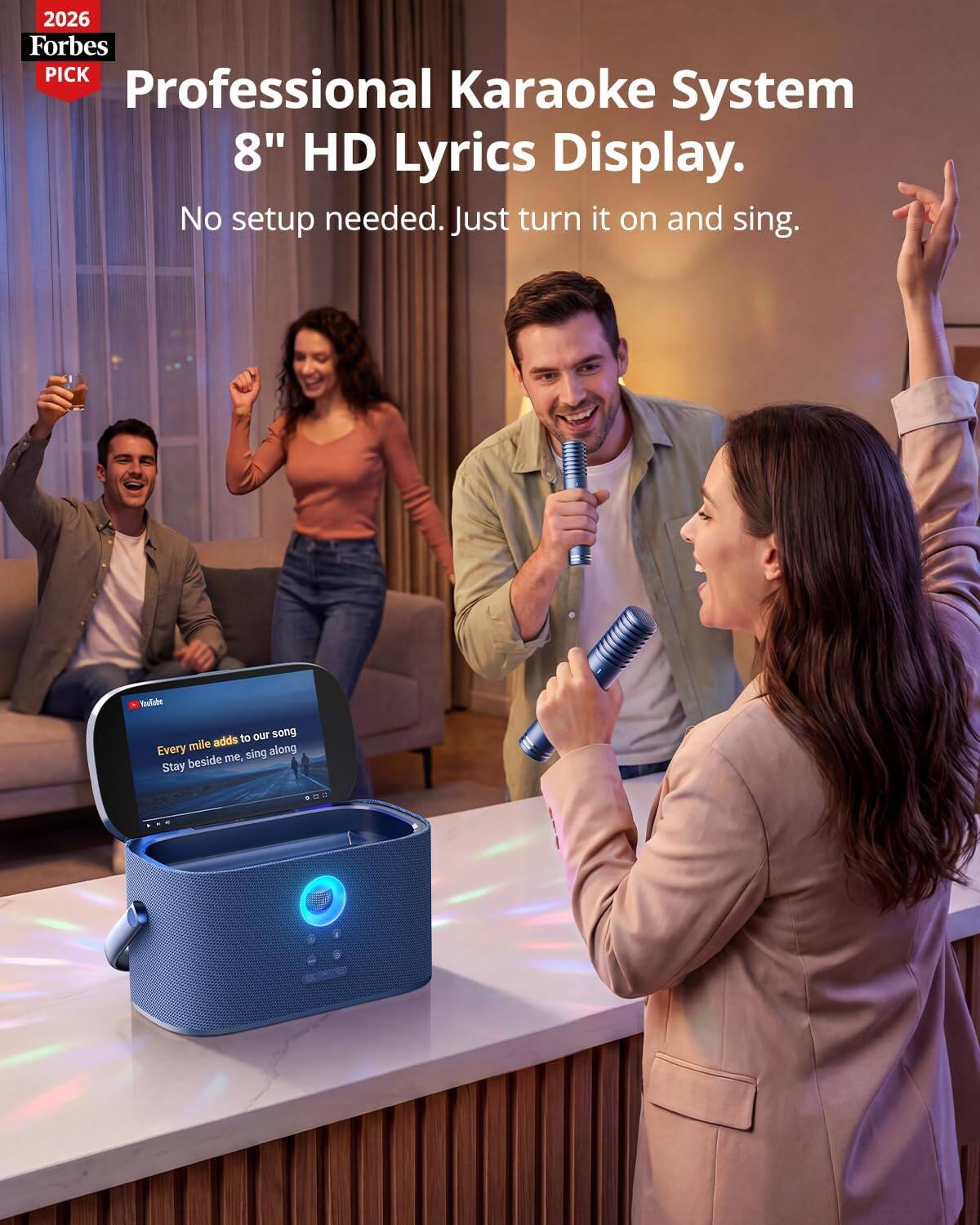 2026 Forbes PICK Professional Karaoke System 8" HD Lyrics Display. No setup needed. Just turn it on and sing.

YouTube
adds to our song Every mile along beside me, sing Stay