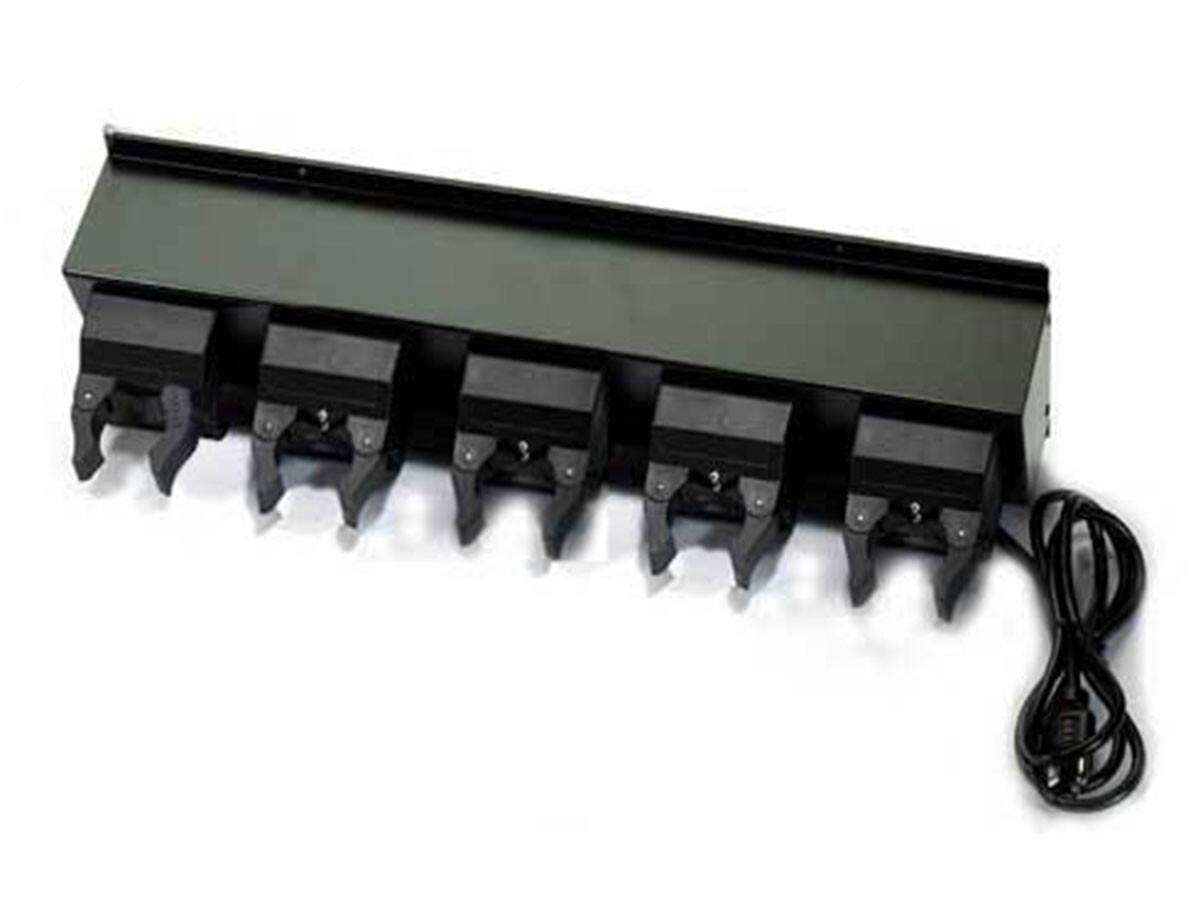 Angle. Streamlight - Streamlight 5 Unit Bank Charger - 120V - Stinger Series - Black.