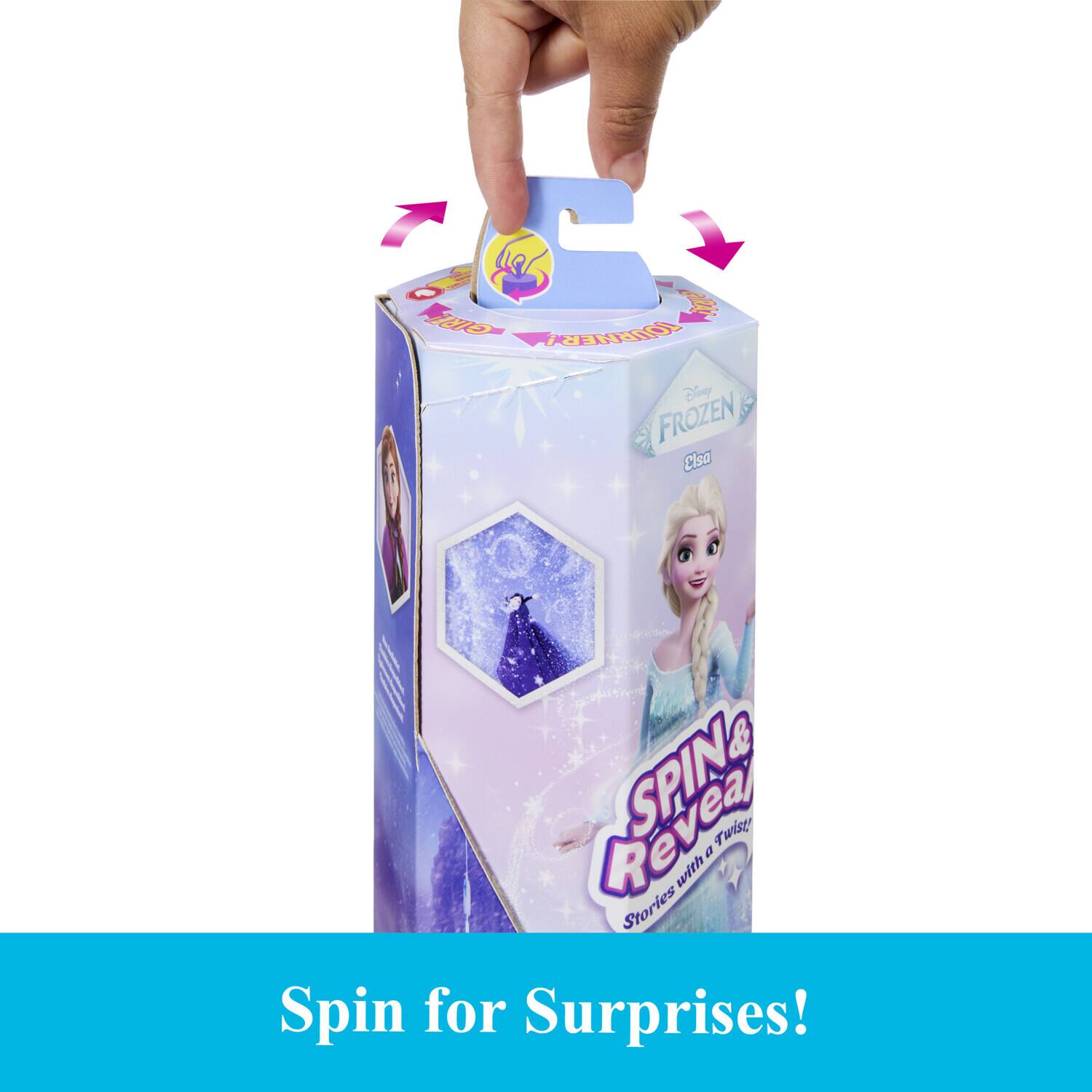 Disney FROZEN Elsa & SPIN & Reveal  
Stories with a Twist!  
Spin for Surprises!
