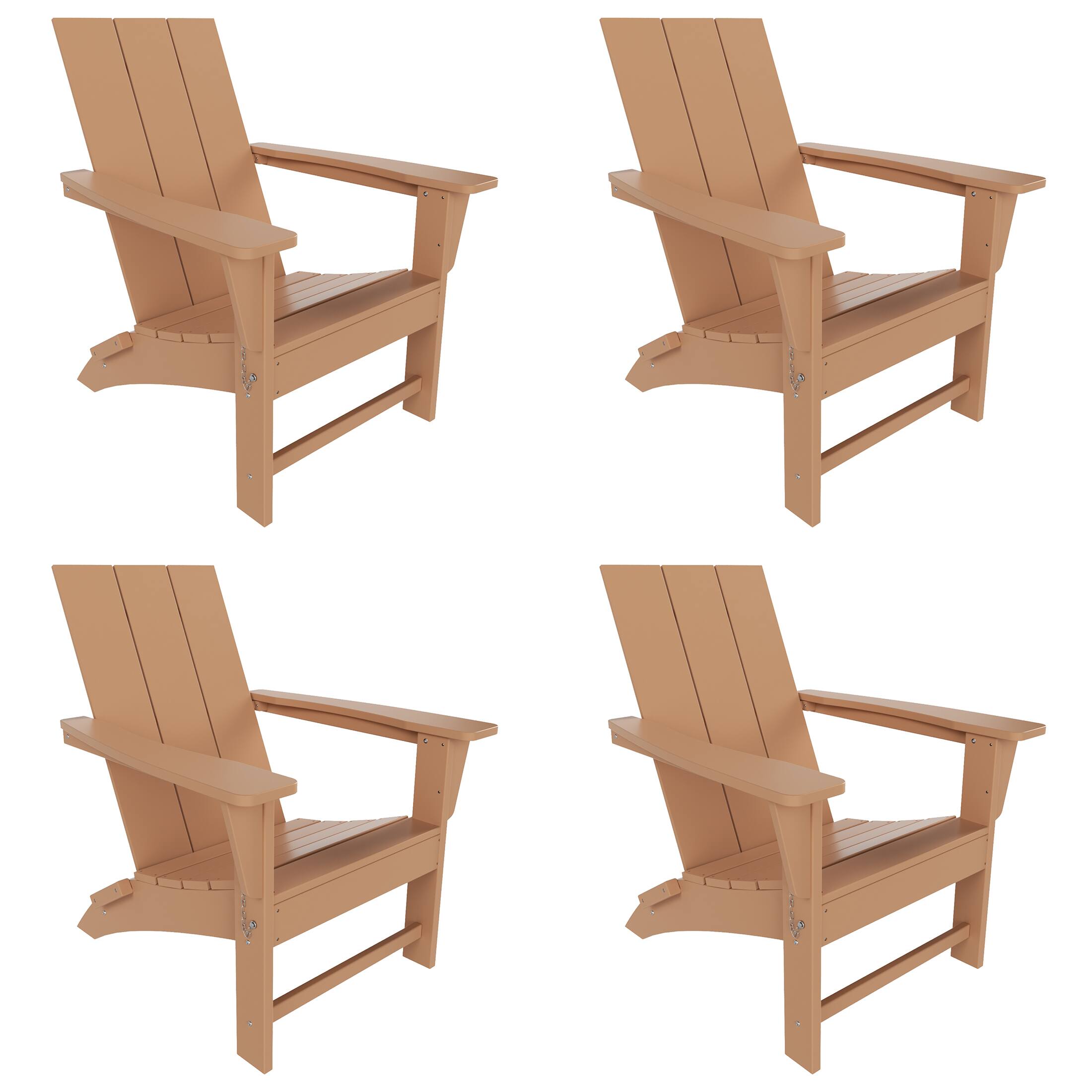 WestinTrends - Ashore Modern Outdoor Folding Adirondack Chair (Set of 4) - Teak price history on PriceWatchPro