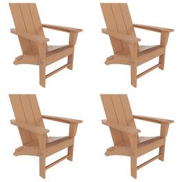 WestinTrends - Ashore Modern Outdoor Folding Adirondack Chair (Set of 4) - Teak