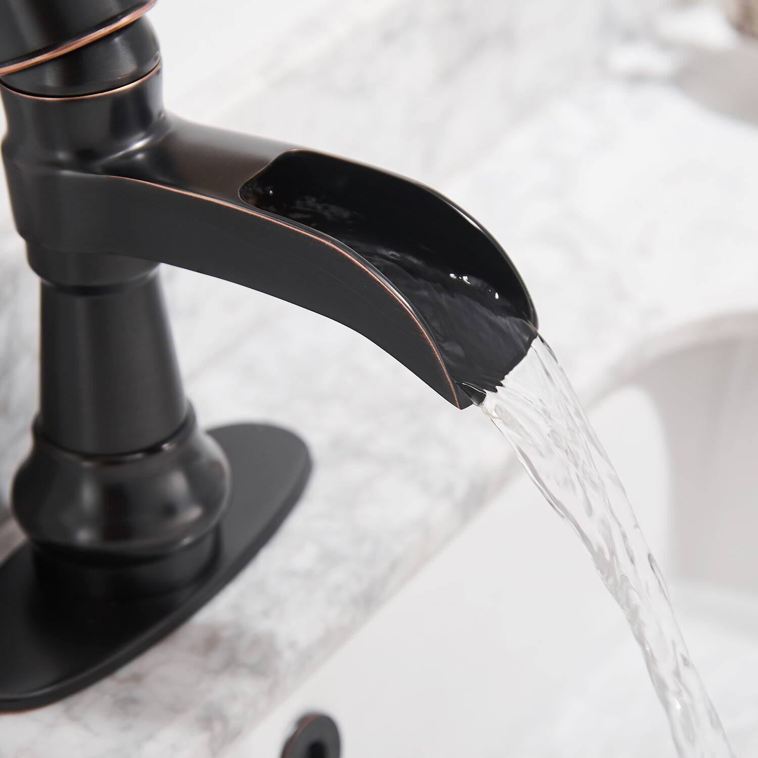 Alt View 7. Boyel Living - Single Handle Waterfall Bathroom Faucet 1-Hole Oil Rubbed Bronze - Oil Rubbed Bronze.