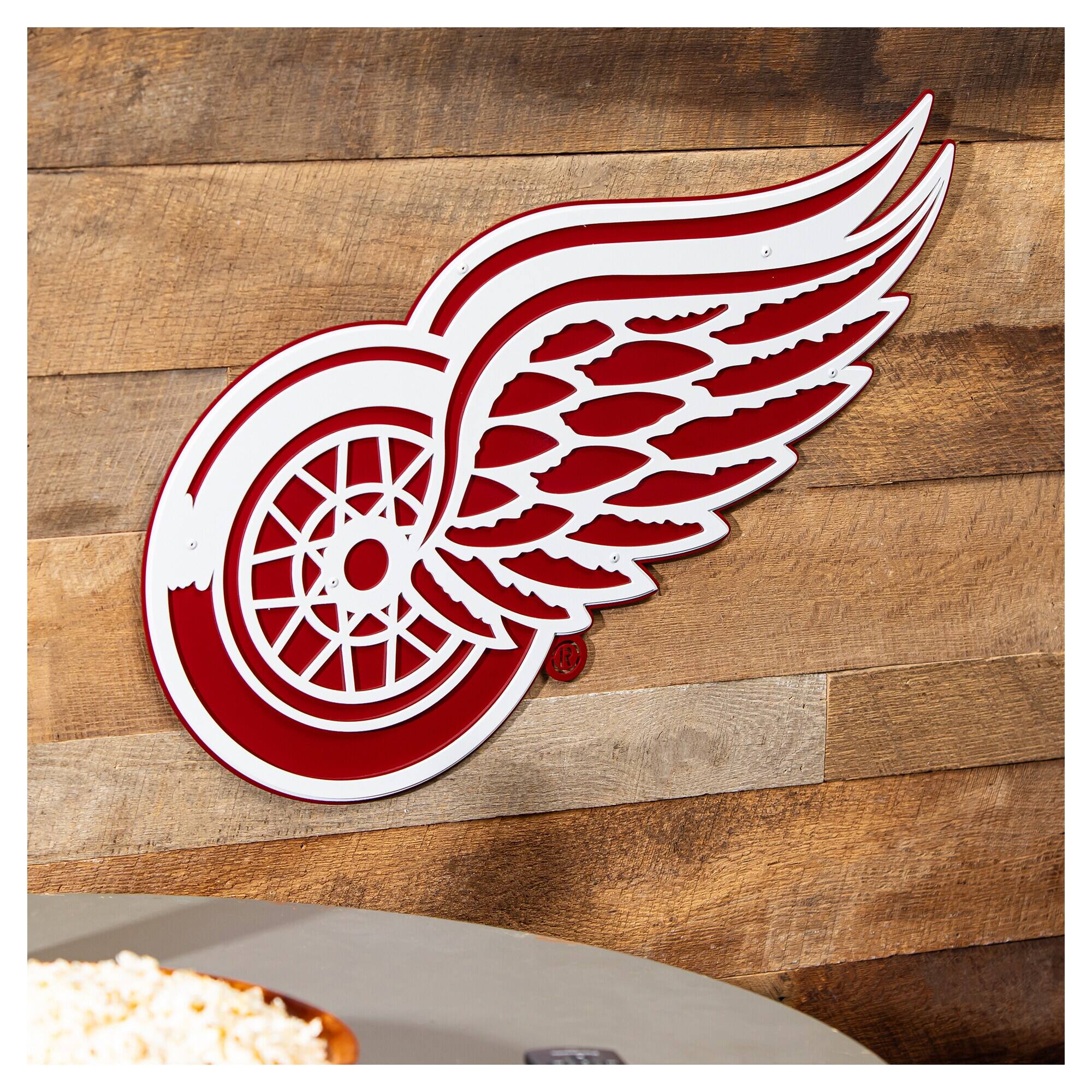 Alt View 1. Evergreen Enterprises - Detroit Red Wings 23" Layered Metal Wall Art Sign - Multicolor.