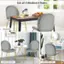 Set of 2 Modern Chairs:

1. Dining Chair: A chair designed for dining at a table, typically with a backrest and armrests for comfort.
2. Leisure Side Chair: A chair with a comfortable design, often used for relaxation or casual seating in a living room or bedroom.
3. Vanity Table Chair: A chair placed in front of a vanity table, providing a comfortable seating area for activities such as applying makeup or grooming.

Each chair has a unique design and purpose, catering to different needs and preferences in interior design.
