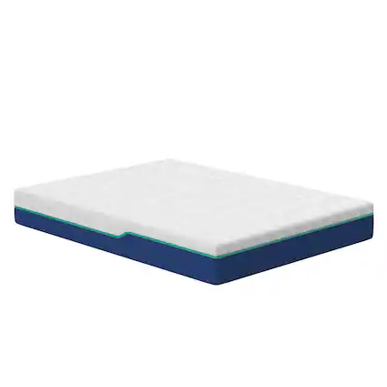 Front. Nautica - Restore Full Size Medium-Firm Hybrid Innerspring 10" Bed-In-A-Box Mattress - WHITE/BLUE.
