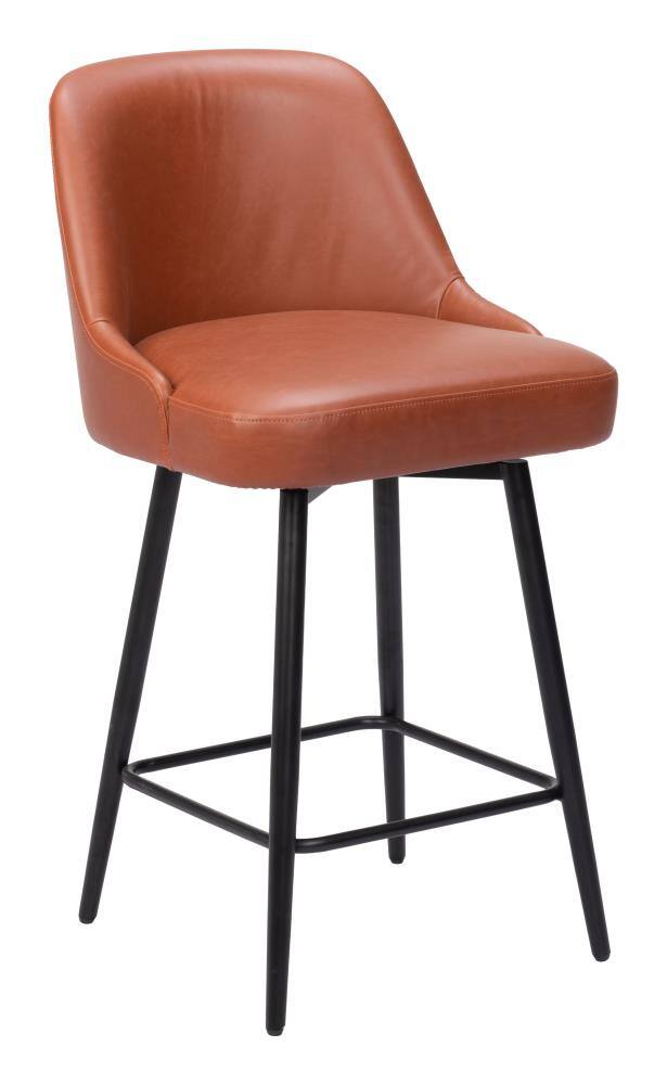 Alt View 1. Hivvago - Keppel Swivel Counter Stool Brown - Brown.