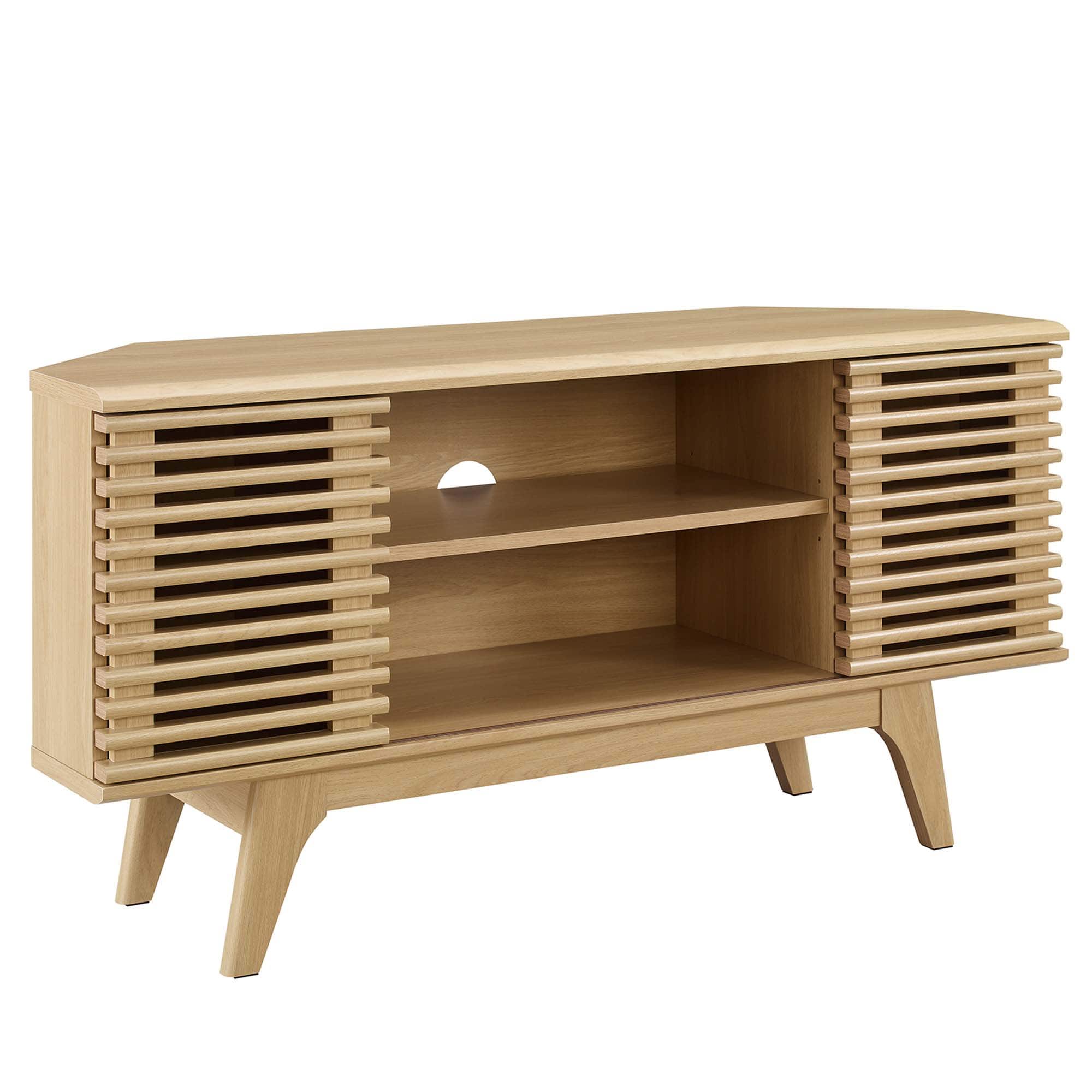 Render 46" Corner TV Stand by Modway - Oak