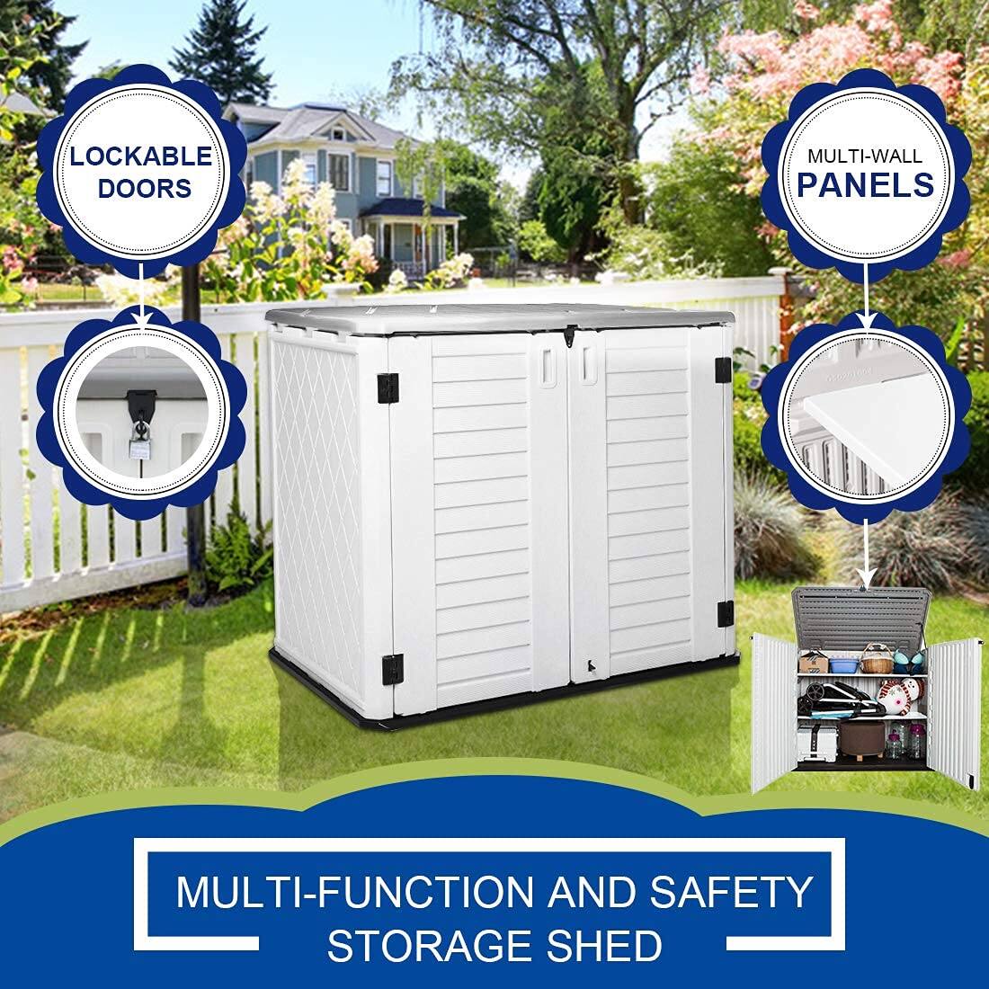 LOCKABLE DOORS

MULTI-WALL PANELS

MULTI-FUNCTION AND SAFETY STORAGE SHED
