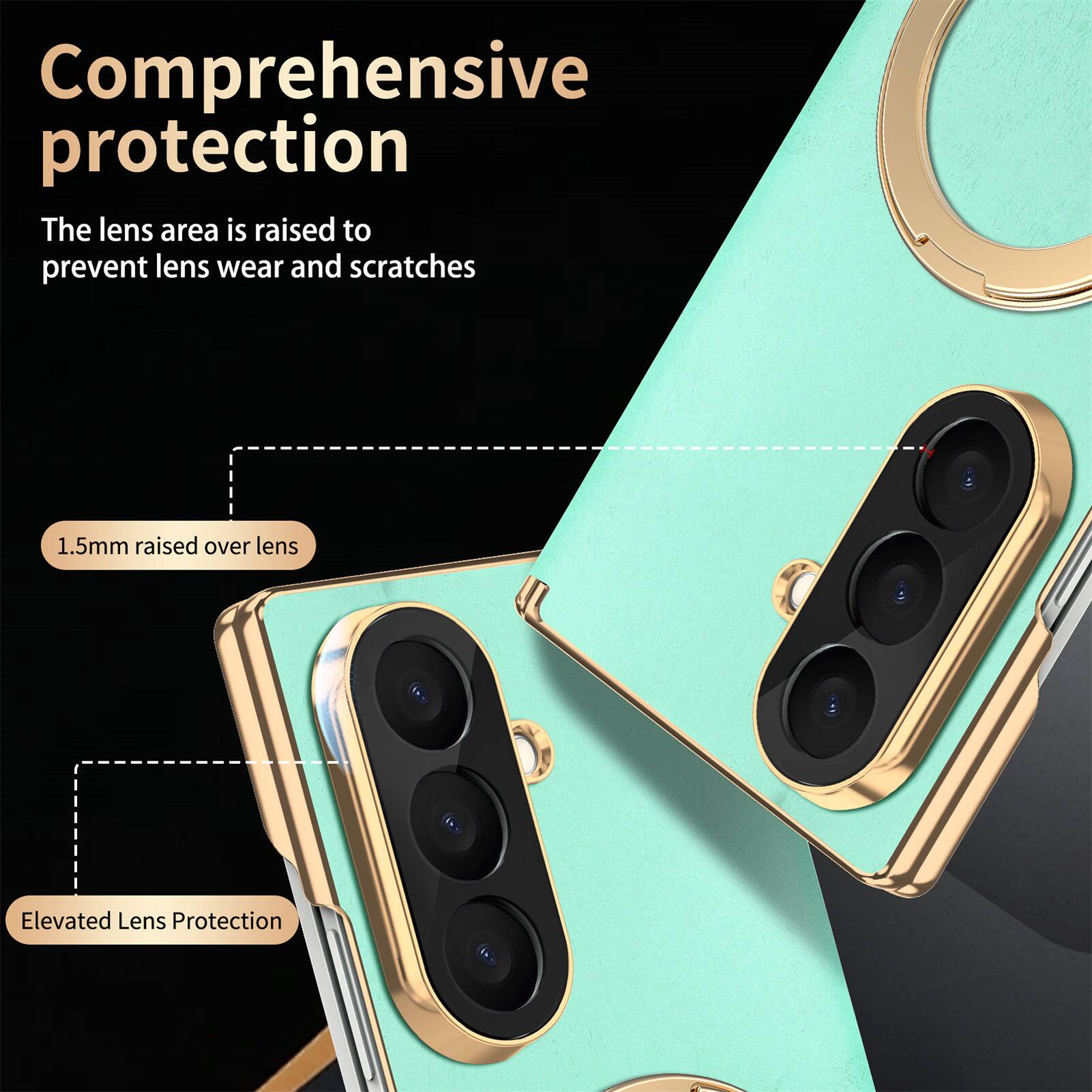 Comprehensive protection  
The lens area is raised to prevent lens wear and scratches  
1.5mm raised over lens  
Elevated Lens Protection