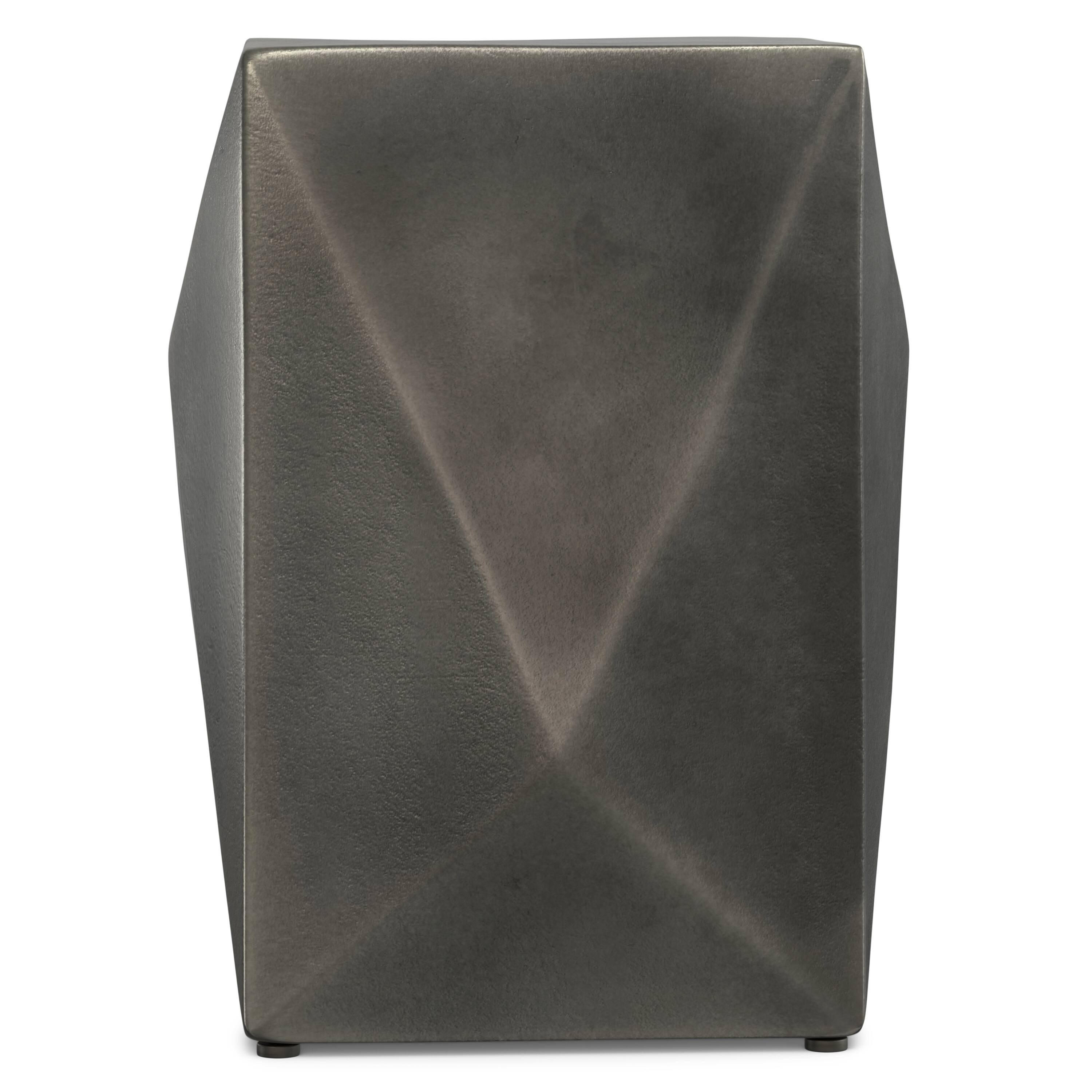 Left. Simpli Home - Danner Contemporary 14 inch Wide Cast Aluminum Side Table in Graphite, Fully Assembled - Graphite.