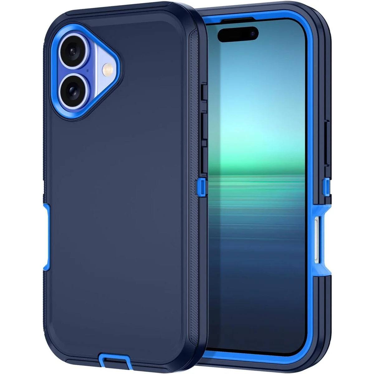Entronix - Heavy Duty Triple-Layer Case for iPhone 16 - Ultimate Protection - Navy
