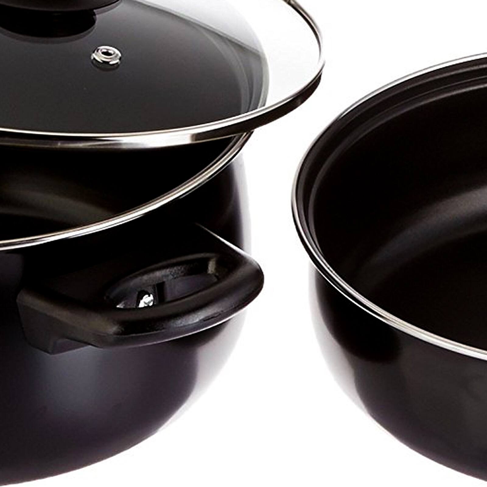 Alt View 1. Gibson - Gibson Home Chef Du Jour 7 Piece Carbon Steel Nonstick Cookware Set in Black - Black.