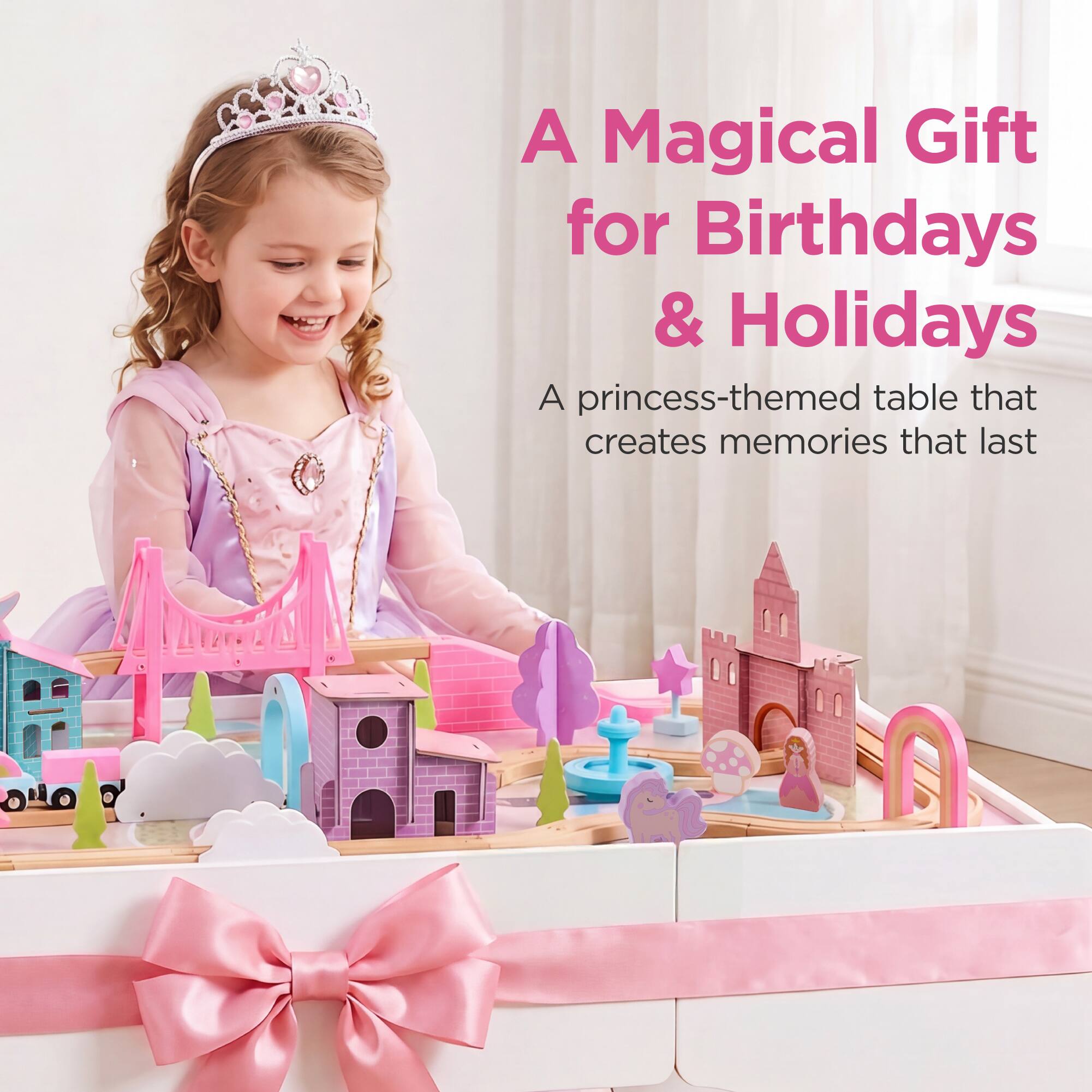 A Magical Gift for Birthdays & Holidays  
A princess-themed table that creates memories that last