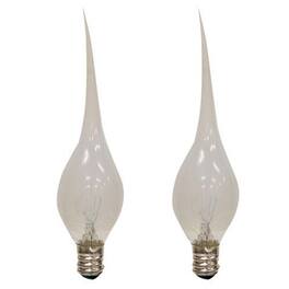 BreeBe - 2/Pkg 7 Watt Clear Silicone Bulbs Candelabra Base - White