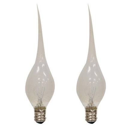 Front. BreeBe - 2/Pkg 7 Watt Clear Silicone Bulbs Candelabra Base - White.
