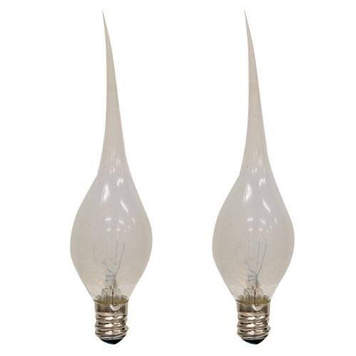 Front. BreeBe - 2/Pkg 7 Watt Clear Silicone Bulbs Candelabra Base - White.