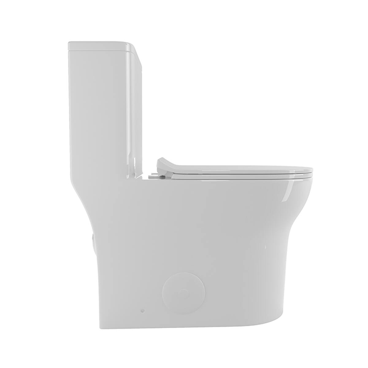 Alt View 3. Loheer - Loheer One Piece Elongated Toilet, Comfort Height, Dual Flush, White Ceramic - White.