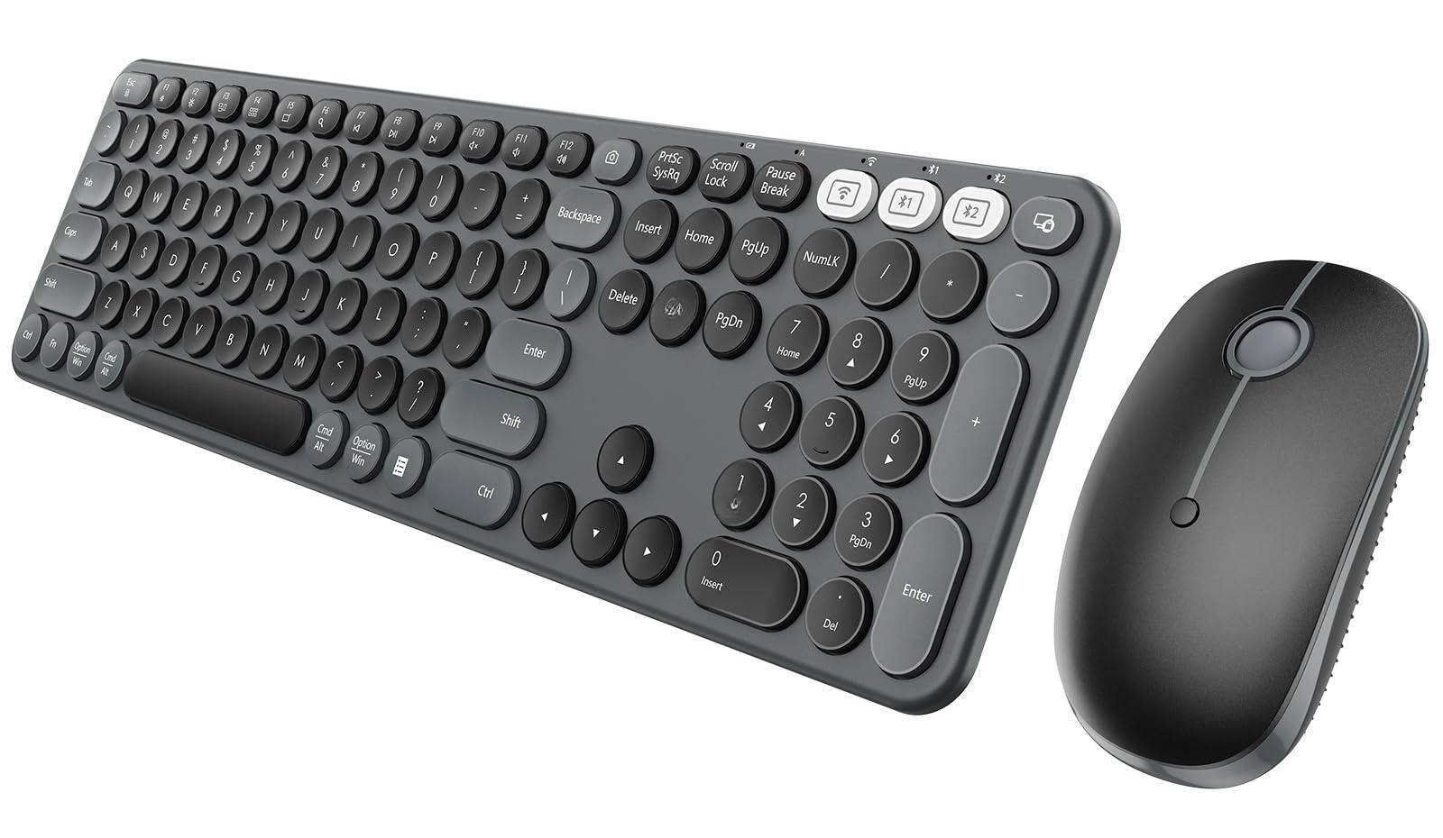 Sure, here is the corrected and grouped text from the image:

```
Esc 1 ! 2 @ 3 # 4 $ 5 % 6 ^ 7 & 8 * 9 ( 0 ) - = Backspace Tab Q W E R T Y U I O P [ ] \ Caps Lock A S D F G H J K L ; ' Enter Shift Z X C V B N M , . / Shift Fn Ctrl Alt Option Win Spacebar Ctrl Alt Option Win F1 F2 F3 F4 F5 F6 F7 F8 F9 F10 F11 F12 PrtSc SysRq Scroll Lock Pause Insert Home PgUp NumLK Delete PgDn End PgDn 1 2 3 4 5 6 7 8 9 0 - + Enter
```