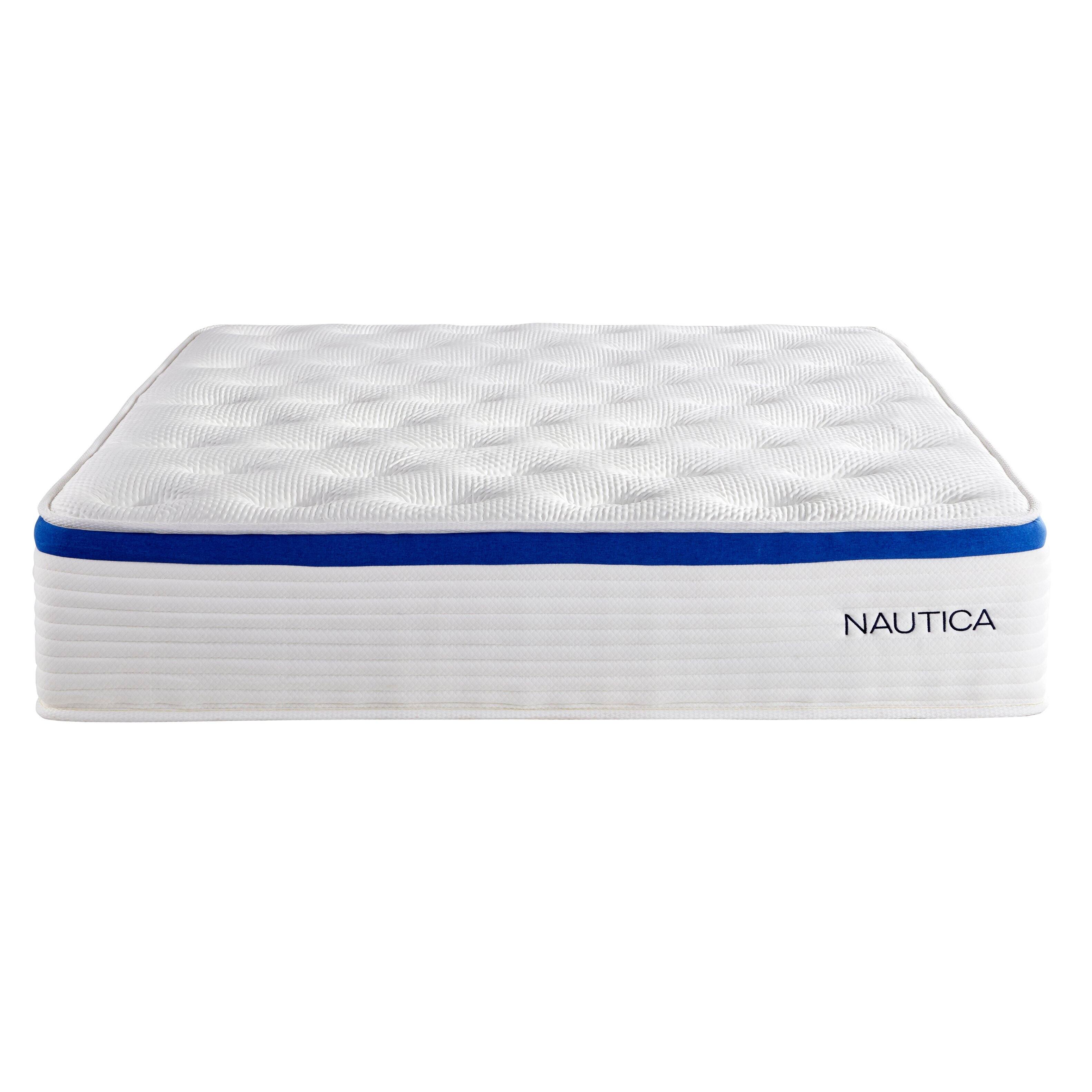 Alt View 1. Nautica - 12" Renew Hybrid Mattress - WHITE/BLUE.