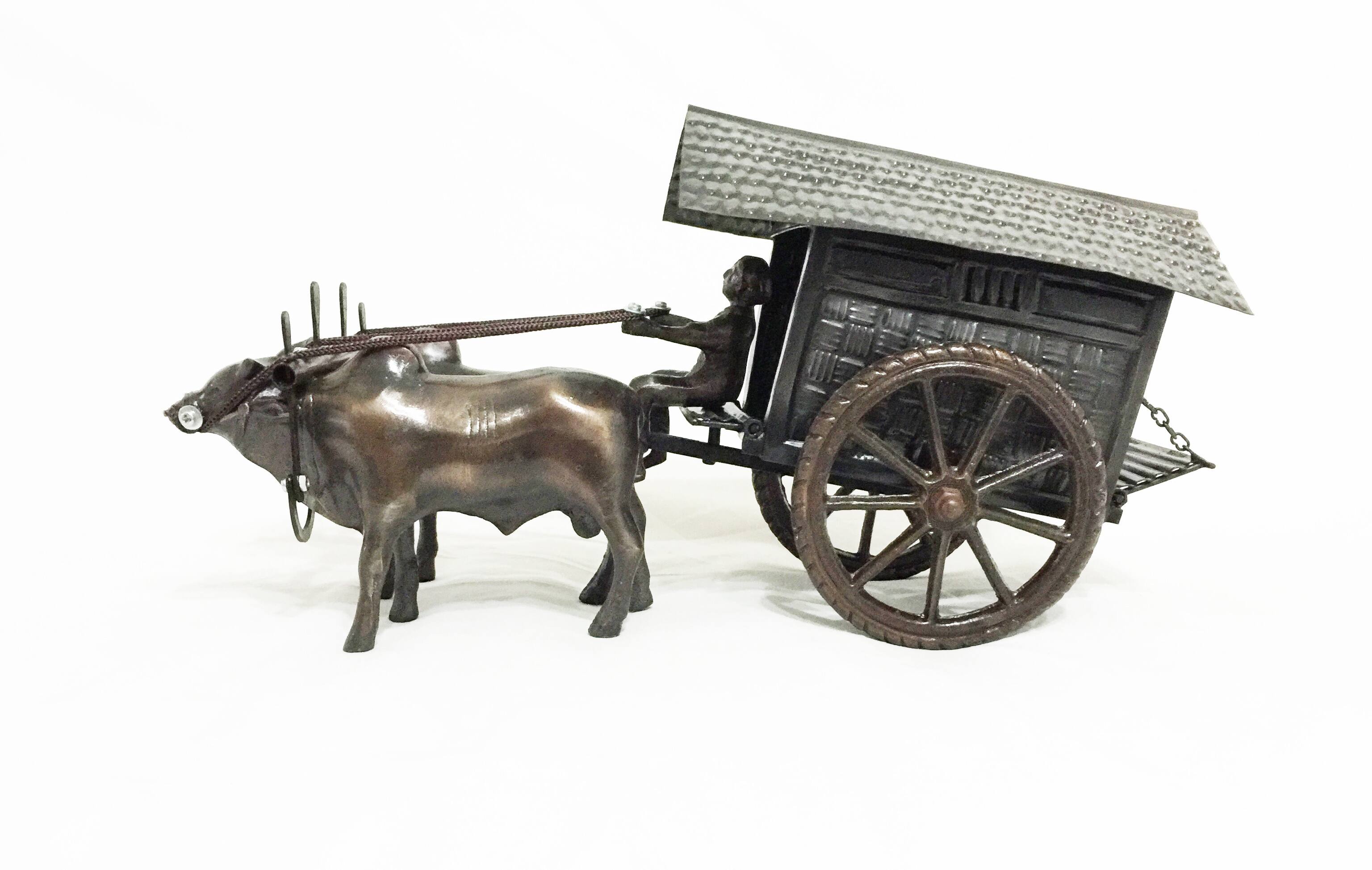 Dart - Metal Cows with Cart - Brown