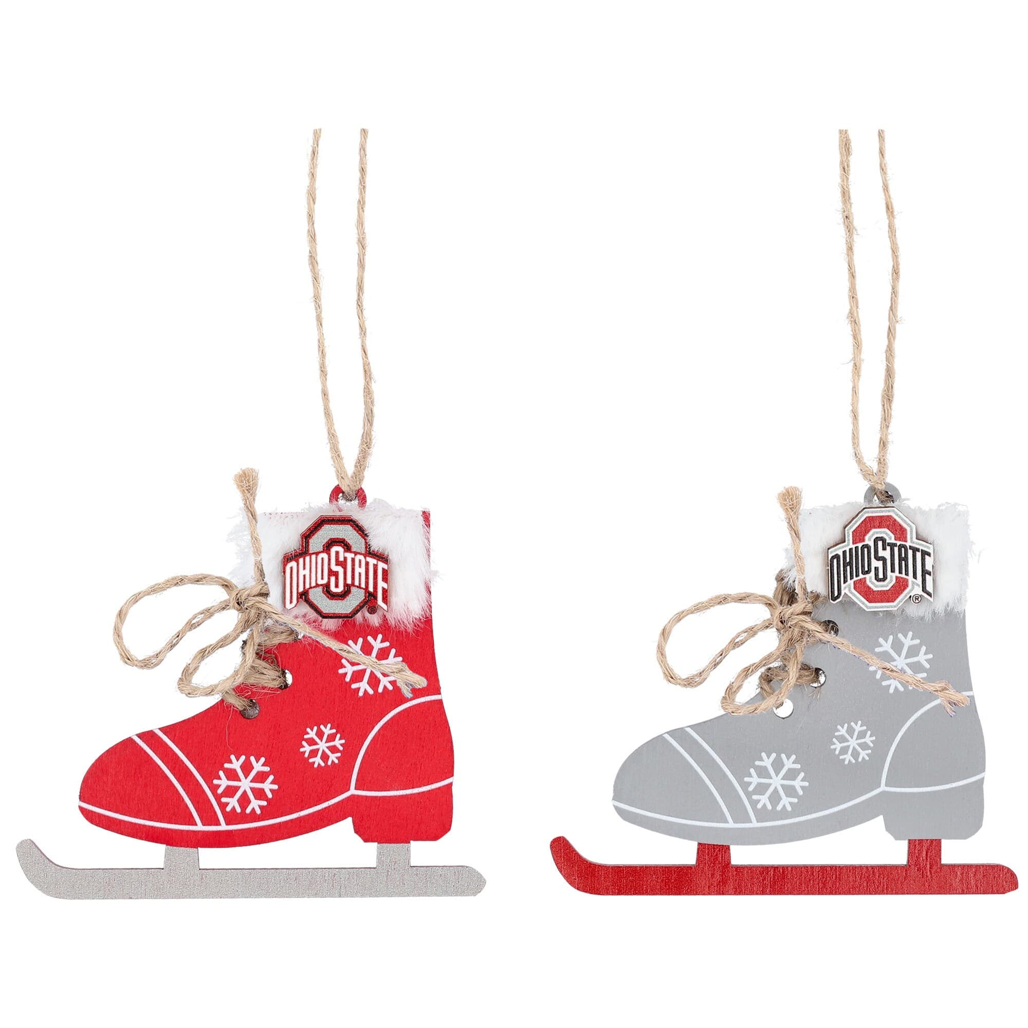 The Memory Company - Ohio State Buckeyes Two-Pack Ice Skate Ornament Set - Multicolor