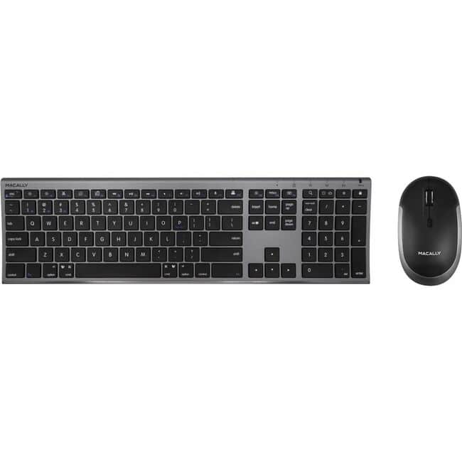Macally - Bluetooth Keyboard and Mouse | Mac Duo - Scissors Wireless Bluetooth Keyboard - 110 Key - Space Gray - Wireless - Unknown