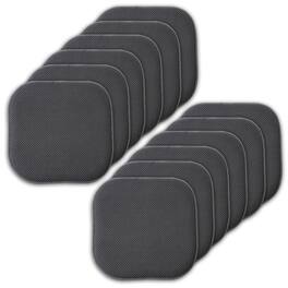 Sweet Home Collection - Honeycomb Memory Foam No Slip Back 16" x 16" Chair Pad Cushion, 12-Pack - Gray