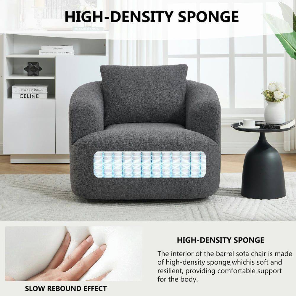 HIGH-DENSITY SPONGE

The interior of the barrel sofa chair is made of high-density sponge, which is soft and resilient, providing comfortable support for the body.

SLOW REBOUND EFFECT
