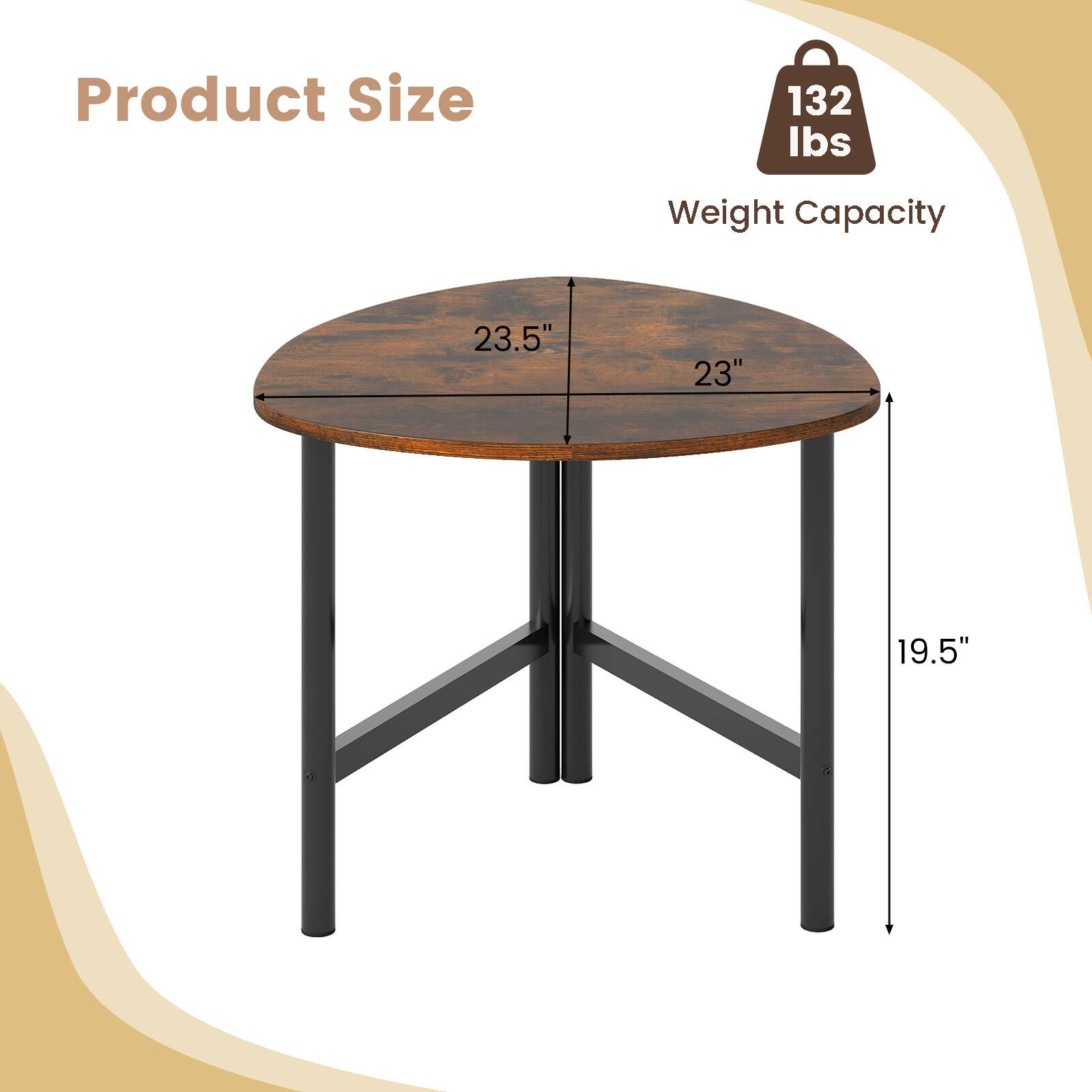 Product Size: 23.5" x 23" x 19.5"  
Weight Capacity: 132 lbs