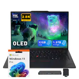 Lenovo - ThinkPad X1 Carbon G13 14" Laptop,Intel Ultra 7 258V,32GB RAM,512GB SSD+1TB Dock Set,Backlit KB,Win 11 Pro - Black