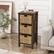 Alt View 11. Costway - 1 PC 3-Tier Nightstand with 3 Seagrass Baskets Rubber Wood X-Shaped Frames 3 Drawers - Walnut/Natural.
