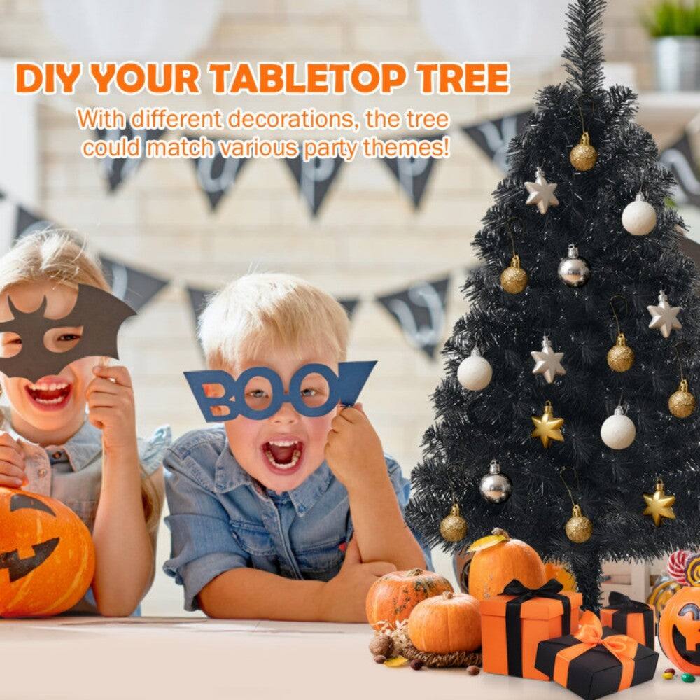 DIY YOUR TABLETOP TREE  
With different decorations, the tree could match various party themes!  
BOO
