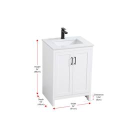 Elegant Kitchen and Bath - Finnley 24 Inch Single Bathroom Vanity In - White