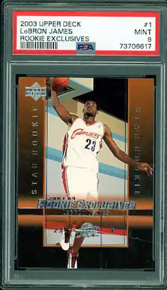 LeBron James Rookie Card 2003-04 Upper Deck Rookie Exclusives #1 PSA 9