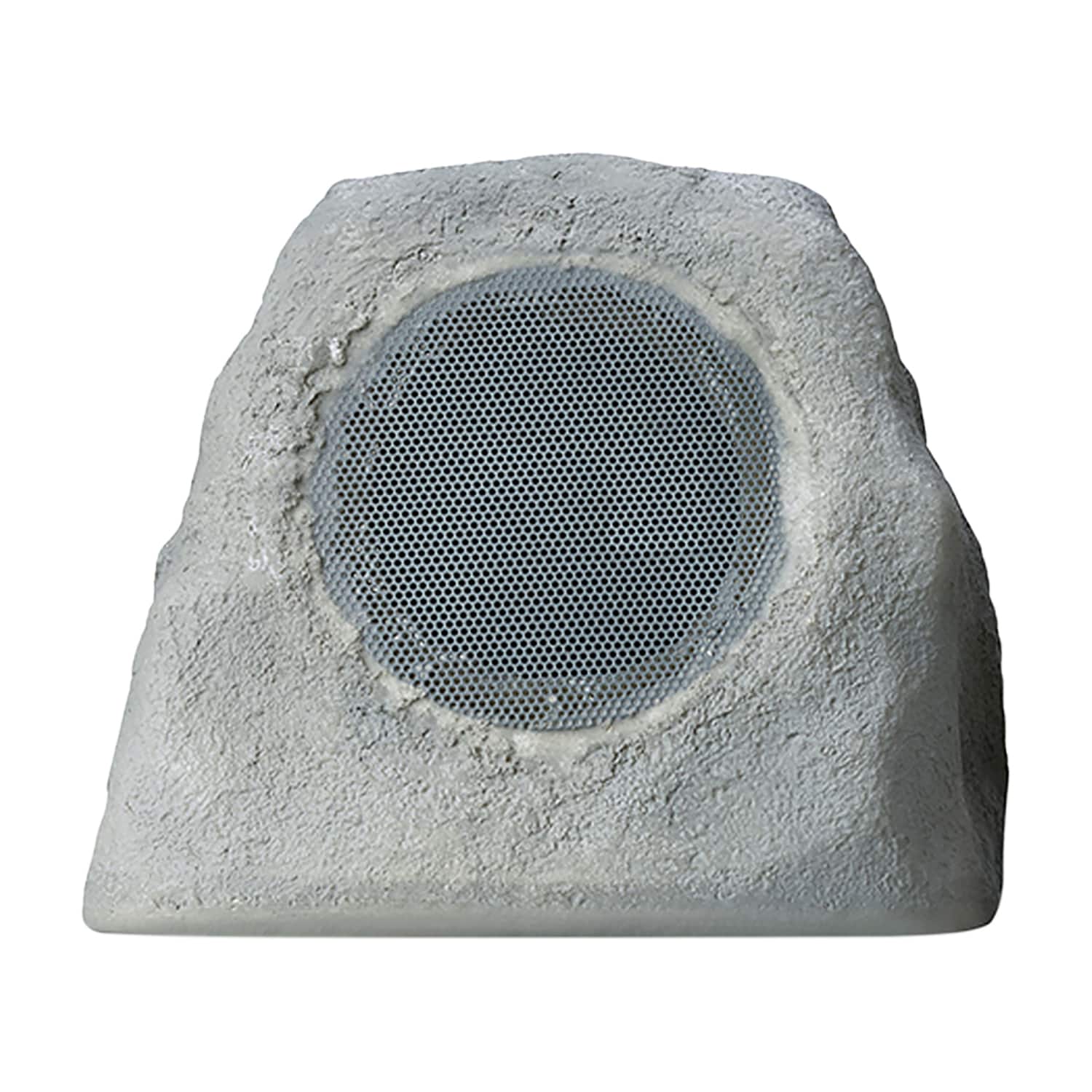 Gemini - GHRK-500LTMS Solar Bluetooth TWS 30-Watt-Peak Outdoor Rock Speaker with LED Lighting - Gray