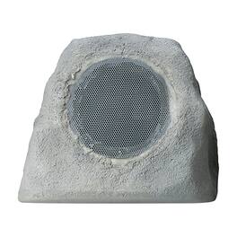 Gemini - GHRK-500LTMS Solar Bluetooth TWS 30-Watt-Peak Outdoor Rock Speaker with LED Lighting - Gray