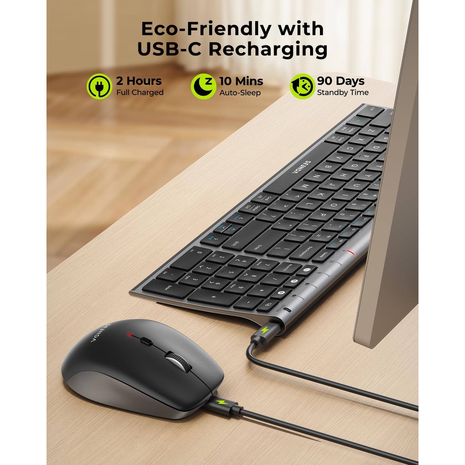 Eco-Friendly with USB-C Recharging  
2 Hours Full Charged  
10 Mins Auto-Sleep  
90 Days Standby Time
