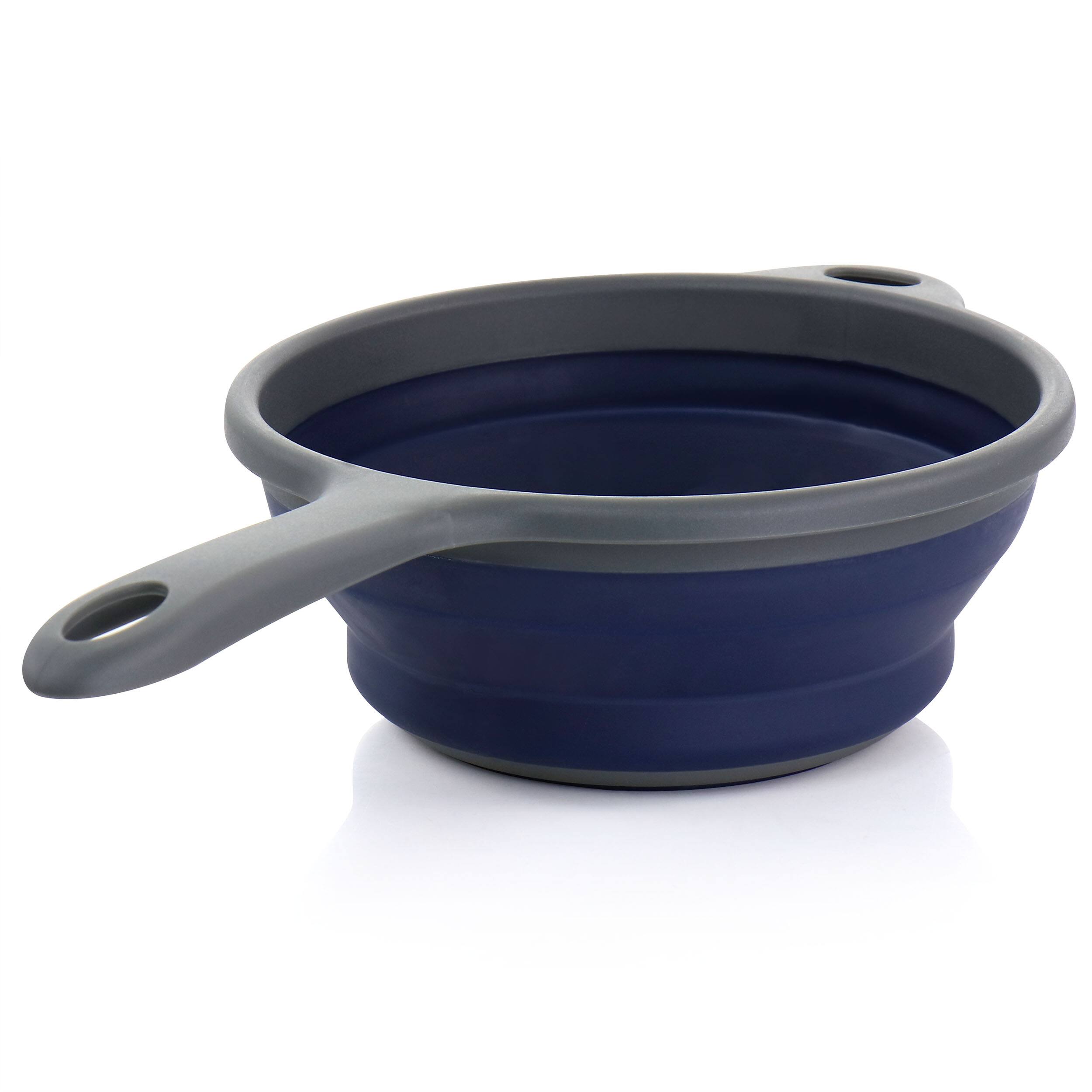 Alt View 1. Oster - Oster Bluemarine Collapsible Polypropylene Colander with Handle in Navy - Blue.