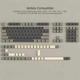 Womier - Pudding Keycaps,Shine Through Key Cap OEM Profile Custom Keys for Cherry MX-stem Switches Mechanical Keyboard - Grey-Brown 143 Keys