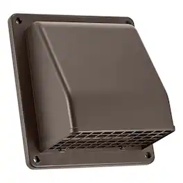 Lambro - 6" Plastic Wall Exhaust or Air Intake Vent with Hinged Screen, Removable Damper, 1.25" Collar, Model 3510