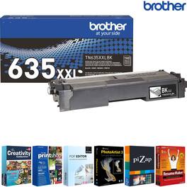 Brother - TN635XXLBK Genuine Super High Yield Toner Cartridge Black with Printer Softwares