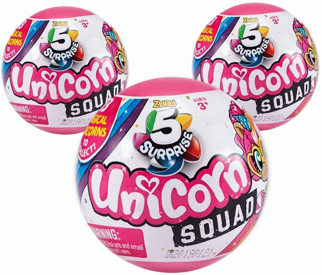 ZURU  
AGES 3+  
5 SURPRISE  
Unicorn Squad  
MAGICAL CORNS TO COLLECT!  
WARNING: Choking hazard. Small parts. Not for children under 3 years.  
ZURU  
12/21/190121