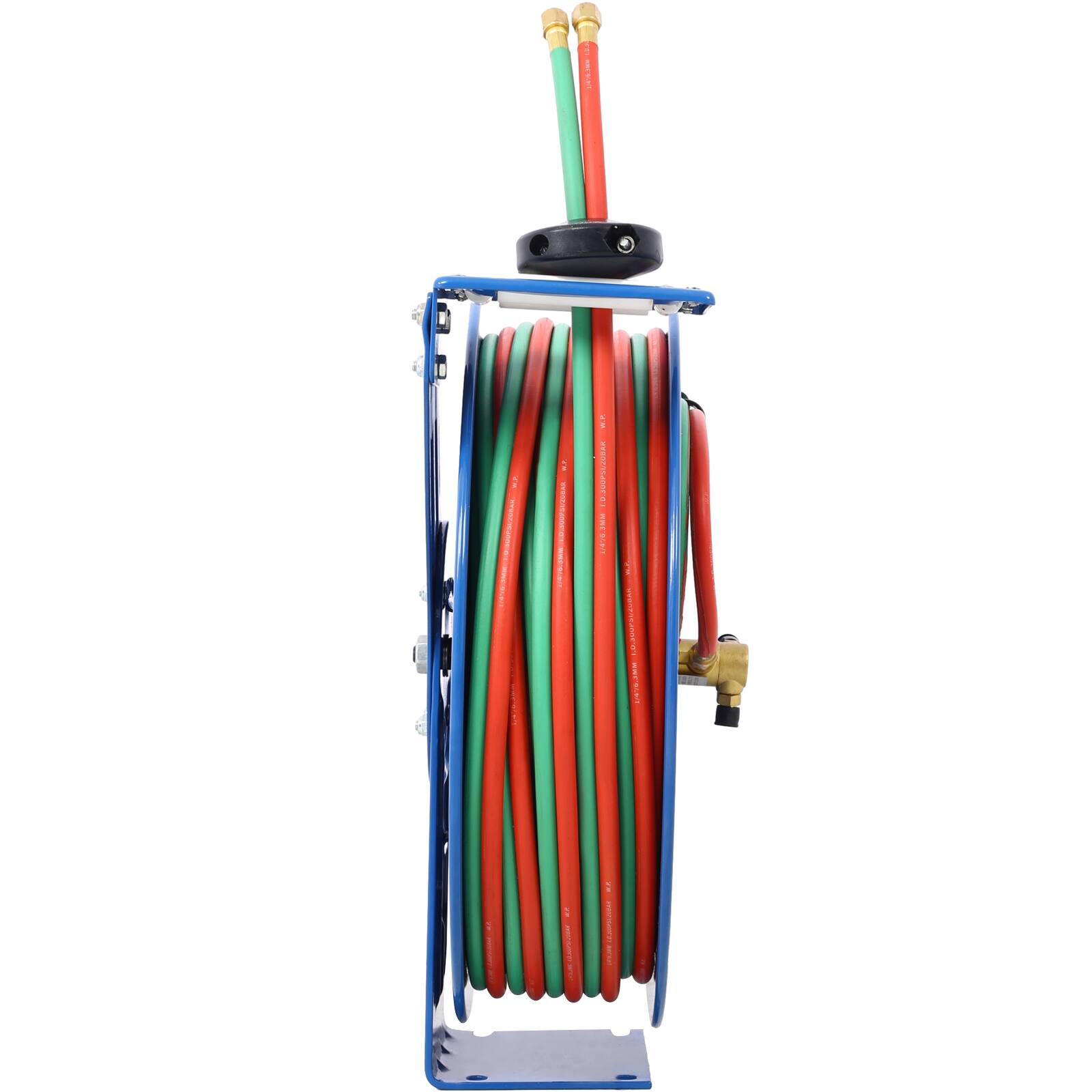 Alt View 4. LOVMOR - 1 4 Inch x 100 Foot Retractable Twin Oxygen Acetylene Welding Hose Reel 200PSI.