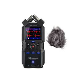 Zoom - H4essential 4-Track Handy Recorder and Hairy Windscreen Bundle